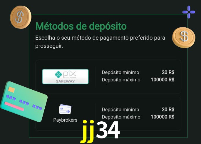 O cassino jj34 oferece uma grande variedade de métodos de pagamento